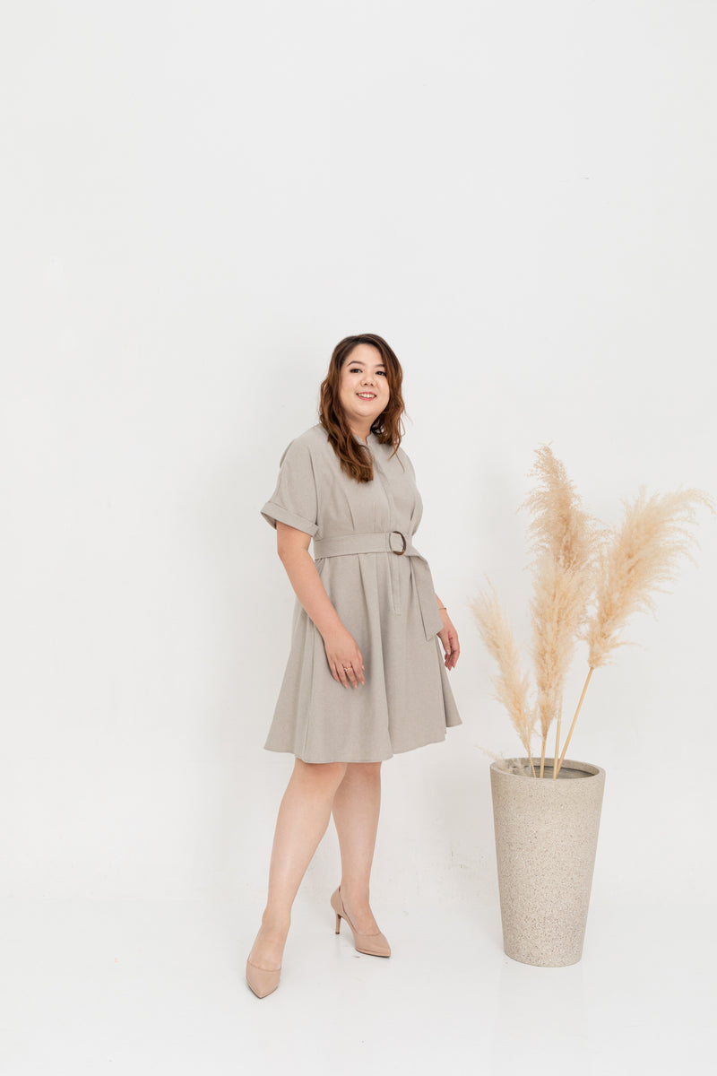 Skater Shirt Dress (Khaki)