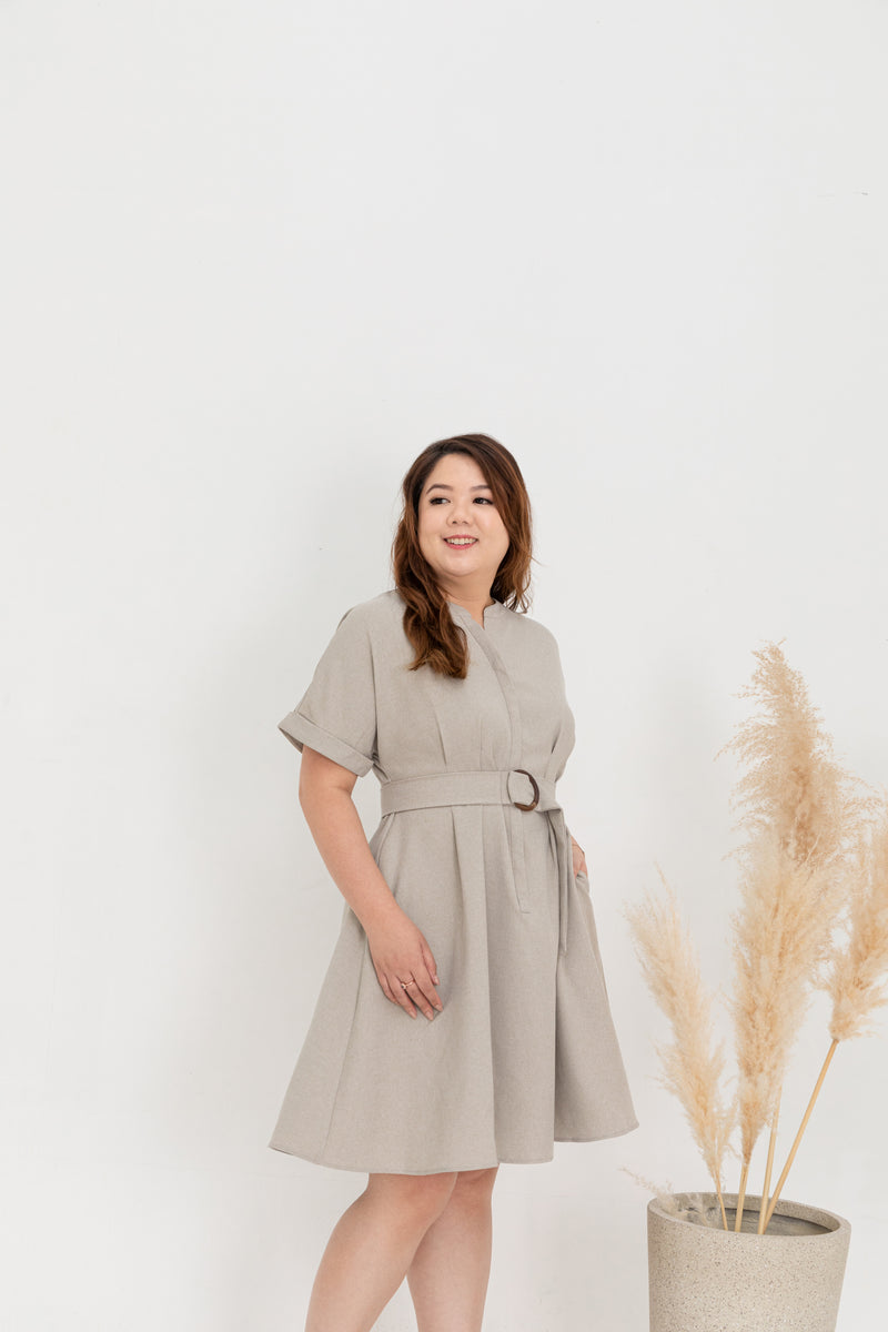 Skater Shirt Dress (Khaki)