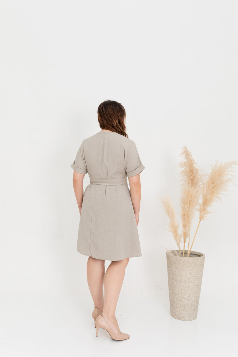 Skater Shirt Dress (Khaki)
