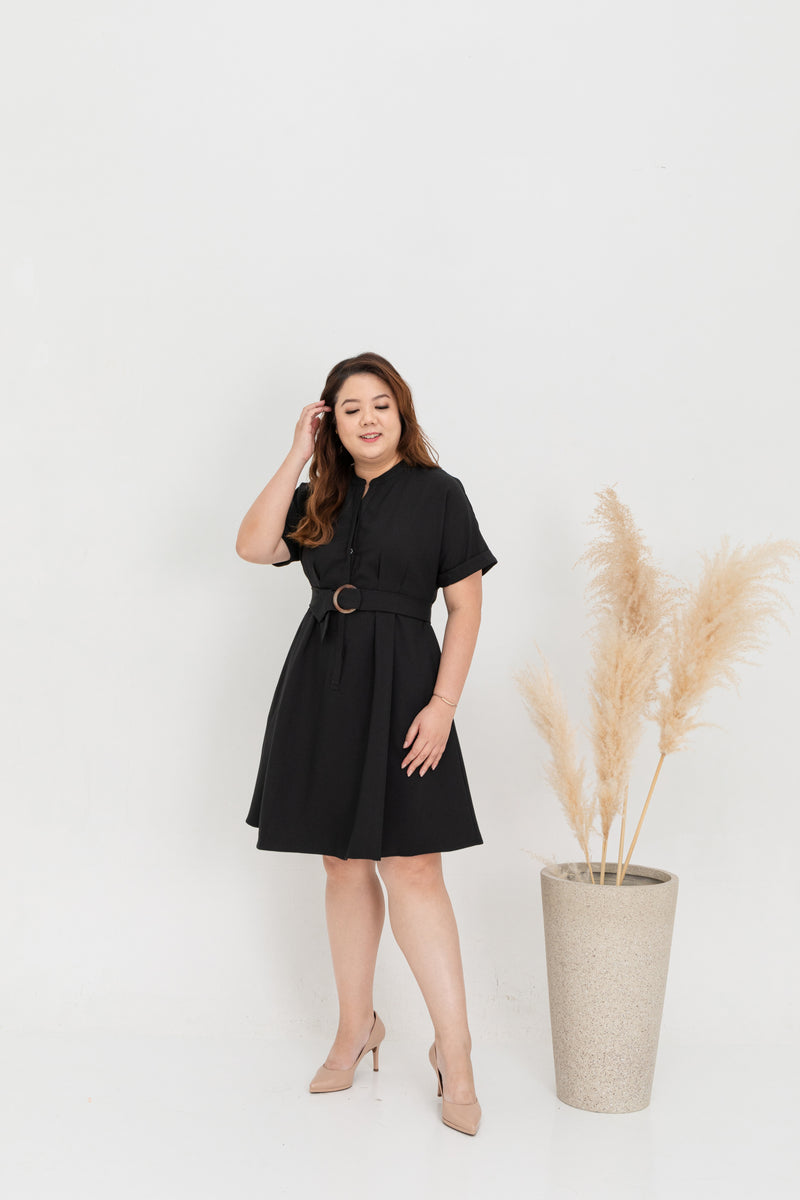 Skater Shirt Dress (Black)