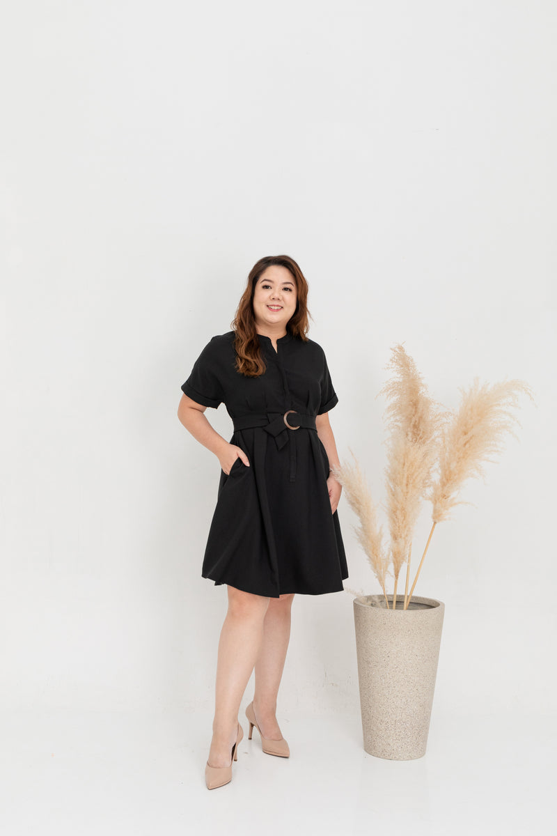 Skater Shirt Dress (Black)