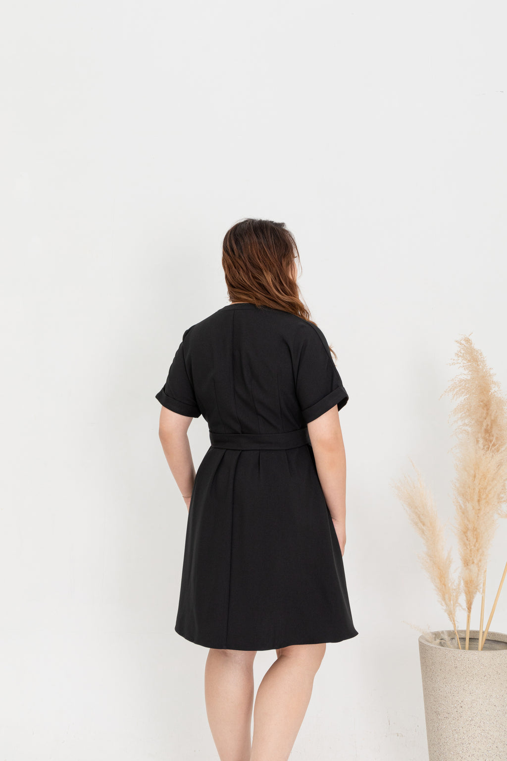Skater Shirt Dress (Black)