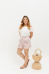(Co-ord) Linen Shorts in Pink Florals