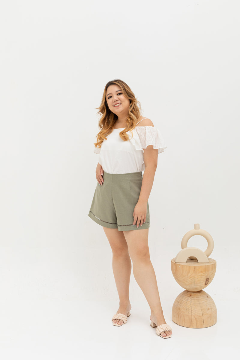 (Co-ord) Linen Shorts in Olive