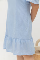 Casual Cold Shoulder Dress (Pastel Blue)