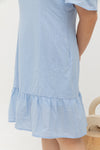 Casual Cold Shoulder Dress (Pastel Blue)