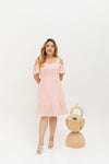 Casual Cold Shoulder Dress (Pink)