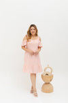 Casual Cold Shoulder Dress (Pink)