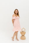Casual Cold Shoulder Dress (Pink)