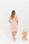 Casual Cold Shoulder Dress (Pink)