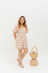 Tortoise Shell Button Romper  (édition limitée print - Callia white)