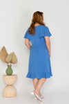 Flutter Sleeves Wrap Dress - (Blue)
