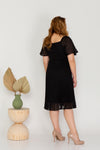 Pleated Textured Dress (Black)
