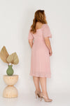 Pleated Textured Dress (Pink)