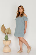 Double-Strap Cold Shoulder Island Dress (Sage)