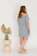 Double-Strap Cold Shoulder Island Dress (Sage)