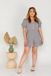 Puff Sleeves Romper (Grey)