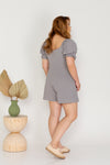 Puff Sleeves Romper (Grey)