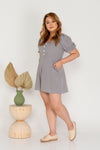 Puff Sleeves Romper (Grey)