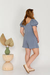 Puff Sleeves Romper (Blue)